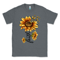 Charcoal Heather faith sunflower Classic Tee - MaliasSmallBusiness