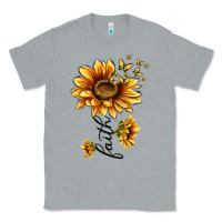 Heather Grey faith sunflower Classic Tee - MaliasSmallBusiness