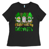 Black st patrick s chillin with my gnomies Ladies Tee - JahusDesignShop