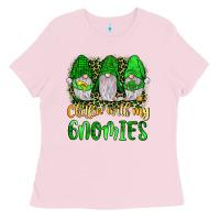 Bubblegum Pink st patrick s chillin with my gnomies Ladies Tee - JahusDesignShop