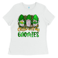 White st patrick s chillin with my gnomies Ladies Tee - JahusDesignShop