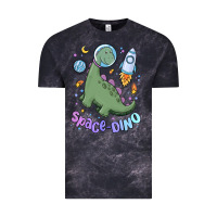 Cloud Black space dino Vintage Tee - MaliasSmallBusiness