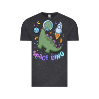 Vintage Black space dino Vintage Tee - MaliasSmallBusiness