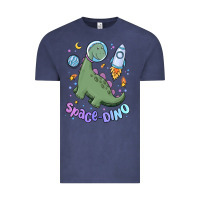 Vintage Denim space dino Vintage Tee - MaliasSmallBusiness