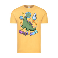 Vintage Mustard space dino Vintage Tee - MaliasSmallBusiness