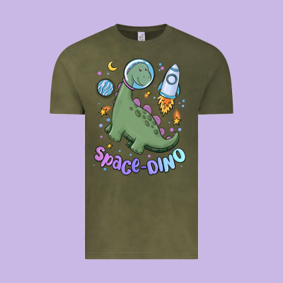 Space Dino Vintage Tee Designed By Maliassmallbusiness