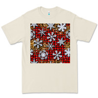 Bone christmas snow crystals with plaid seamless pattern Premium Tee - BundleAndBundleShop