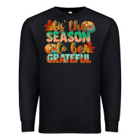 Black tis the season to be grateful Premium Sweatshirt - CowGirlArtShop