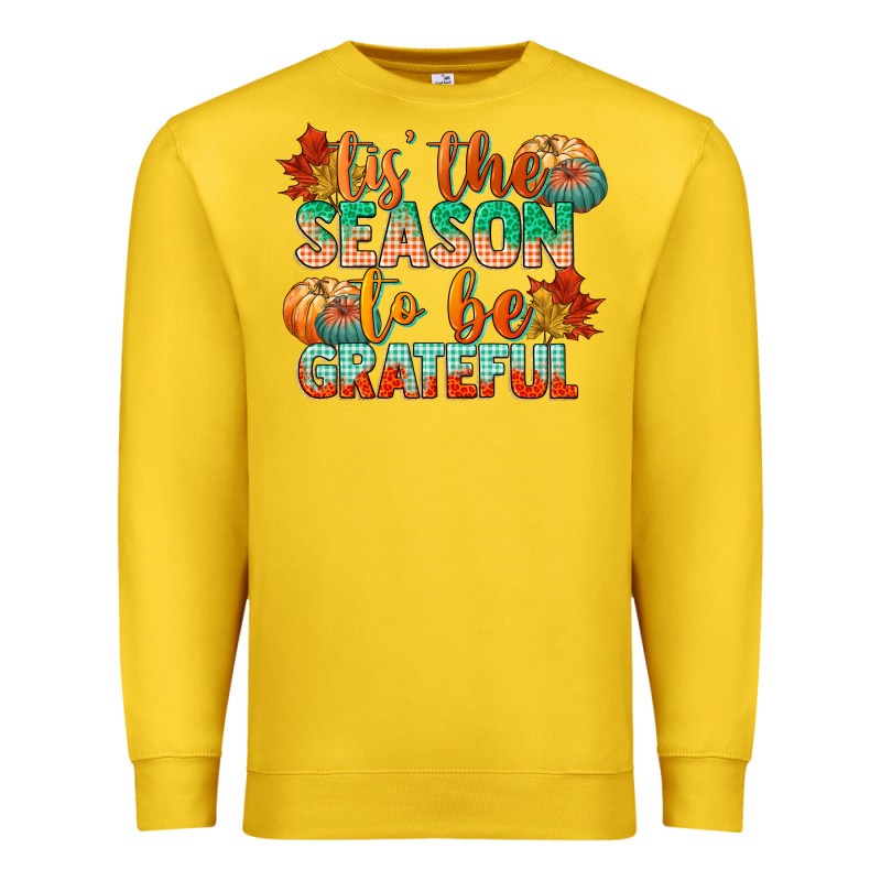 Tis The Season To Be Grateful Premium Sweatshirt by CowGirlArtShop | Teevron