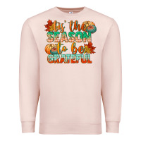 Pale Pink tis the season to be grateful Premium Sweatshirt - CowGirlArtShop