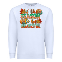 White tis the season to be grateful Premium Sweatshirt - CowGirlArtShop