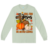 Matcha fall for jesus he never leaves Long Sleeve Tee - MaliasSmallBusiness