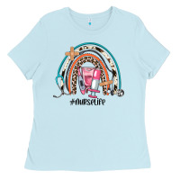 Baby Blue nurse life rainbow Ladies Tee - JahusDesignShop