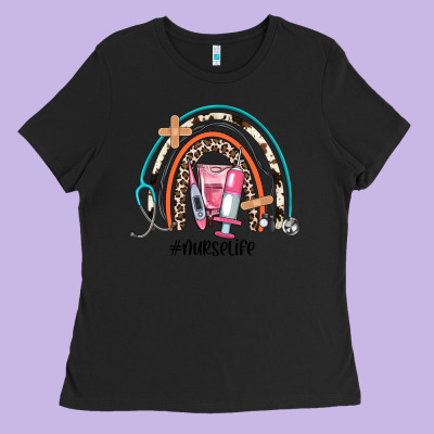 Nurse Life Rainbow Ladies Tee Designed By Jahusdesignshop