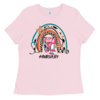 Bubblegum Pink nurse life rainbow Ladies Tee - JahusDesignShop