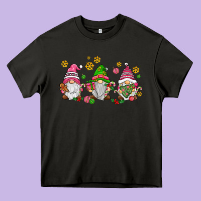 Pink Christmas Gnomies Heavy Core Tee Designed By Adodesignshop