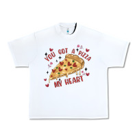 White you got a pizza my heart Urban Heavy Tee - MaliasSmallBusiness