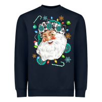 Navy Western Santa Christmas Heavyweight Sweatshirt - NancyCooperArtShop