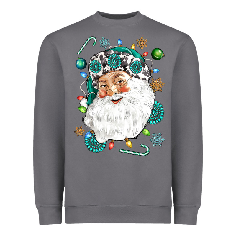 Western Santa Christmas Heavyweight Sweatshirt by NancyCooperArtShop | Teevron