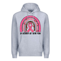 Heather Grey in october we wear pink rainbow Premium Hoodie - JahusDesignShop