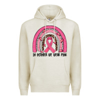 Oatmeal Heather in october we wear pink rainbow Premium Hoodie - JahusDesignShop