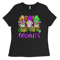 Black mardi gras chillin' with my gnomies Ladies Tee - JahusDesignShop