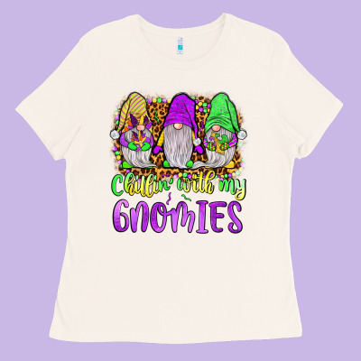 Mardi Gras Chillin' With My Gnomies Ladies Tee Designed By Jahusdesignshop