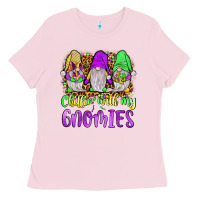 Bubblegum Pink mardi gras chillin' with my gnomies Ladies Tee - JahusDesignShop