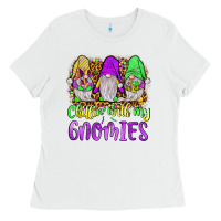 White mardi gras chillin' with my gnomies Ladies Tee - JahusDesignShop