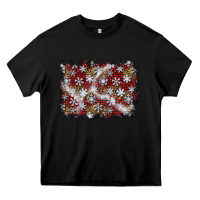 Black christmas snow crystals background Heavy Core Tee - BundleAndBundleShop
