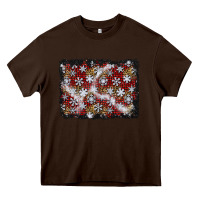 Chocolate Brown christmas snow crystals background Heavy Core Tee - BundleAndBundleShop