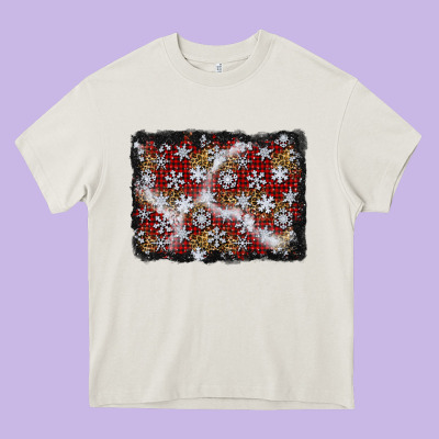 Christmas Snow Crystals Background Heavy Core Tee Designed By Bundleandbundleshop