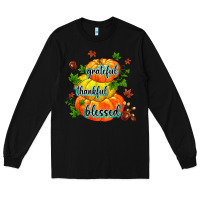 Black grateful thankful blessed Long Sleeve Tee - MaliasSmallBusiness