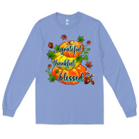 Colony Blue grateful thankful blessed Long Sleeve Tee - MaliasSmallBusiness
