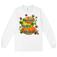 White grateful thankful blessed Long Sleeve Tee - MaliasSmallBusiness