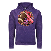 Cloud Purple breast cancer ribbon and american football Vintage Hoodie - MaliasSmallBusiness