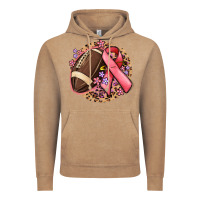 Vintage Coffee breast cancer ribbon and american football Vintage Hoodie - MaliasSmallBusiness