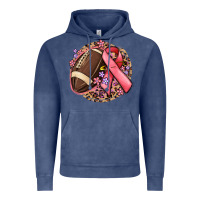 Vintage Denim breast cancer ribbon and american football Vintage Hoodie - MaliasSmallBusiness