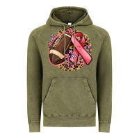 Vintage Olive breast cancer ribbon and american football Vintage Hoodie - MaliasSmallBusiness