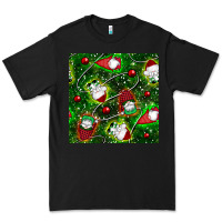 Black christmas gnomes seamless pattern Premium Tee - BundleAndBundleShop