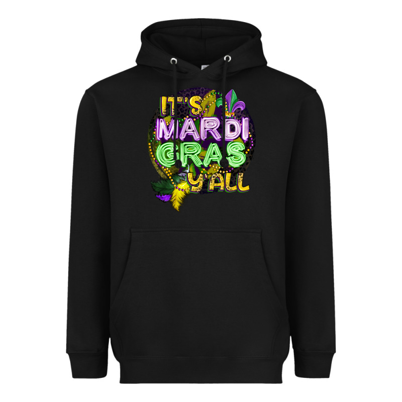 Its Mardi Gras Yall Heavyweight Hoodie by CowGirlArtShop | Teevron