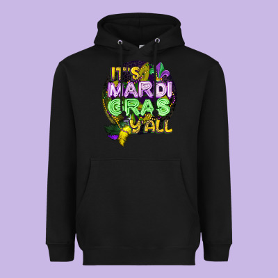 Its Mardi Gras Yall Heavyweight Hoodie Designed By Cowgirlartshop