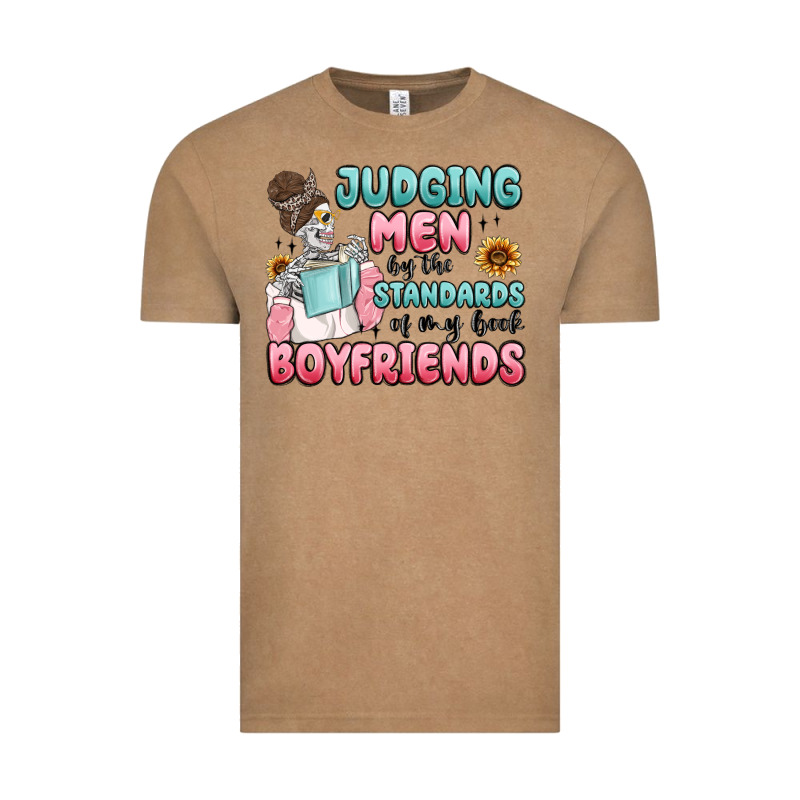 Judging Men By The Standards Of My Book Boyfriends Vintage Tee by MaliasSmallBusiness | Teevron
