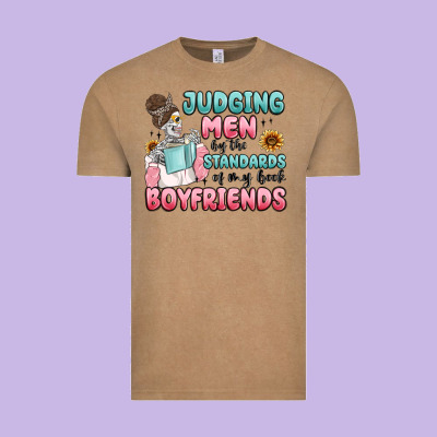 Judging Men By The Standards Of My Book Boyfriends Vintage Tee Designed By Maliassmallbusiness