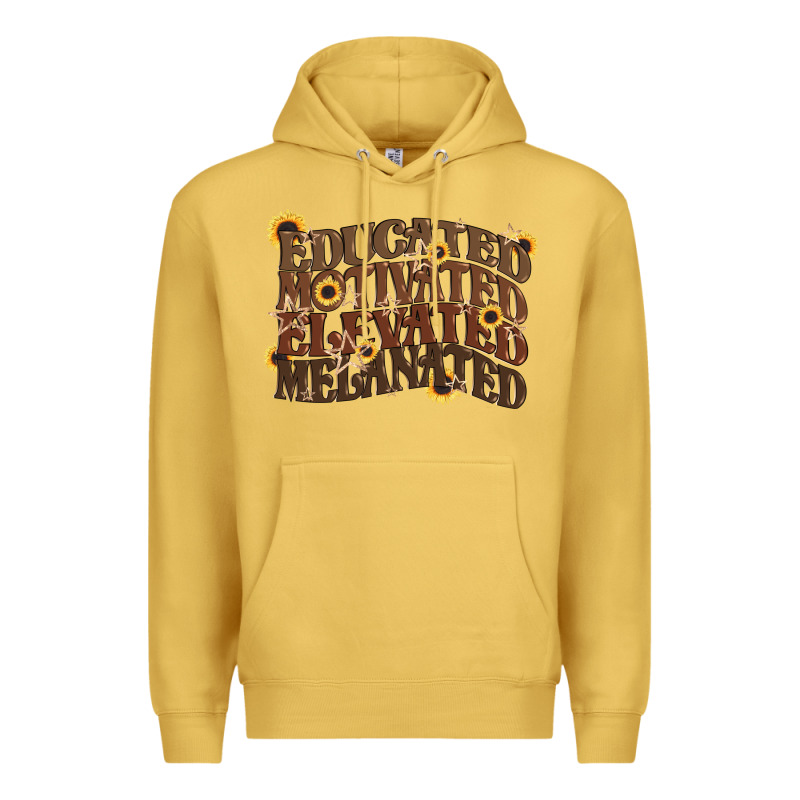 Educated Motivated Elevated Melanated Juneteenth Premium Hoodie by CowGirlArtShop | Teevron