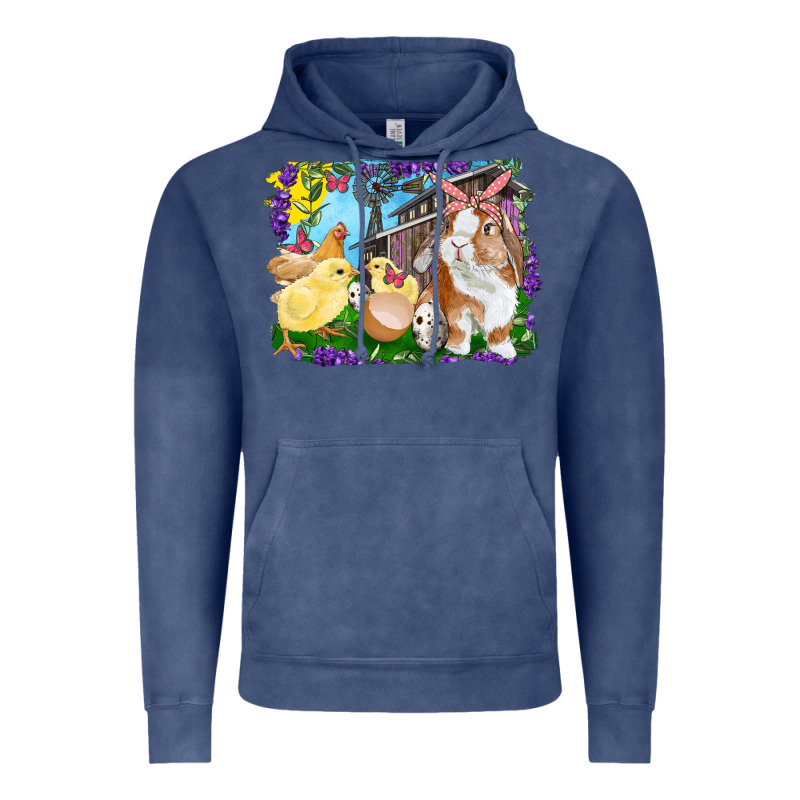 Easter Farm Chicks And Bunny Vintage Hoodie by RanaPortraitStore | Teevron