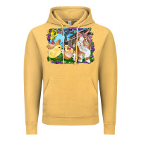 Vintage Mustard easter farm chicks and bunny Vintage Hoodie - RanaPortraitStore
