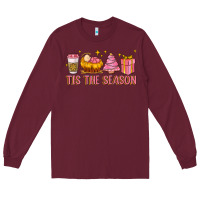 Burgundy tis the season Long Sleeve Tee - MaliasSmallBusiness
