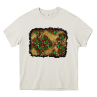 Cream christmas trees and leopard background Heavy Core Tee - BundleAndBundleShop