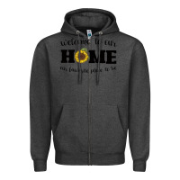 Charcoal Heather welcome to our Home Sunflower Zipper Hoodie - Bettercallsaul